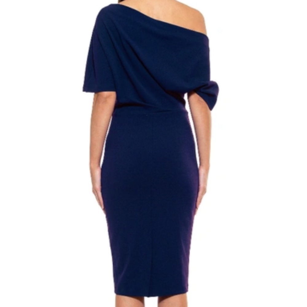 Alexia Admor, Olivia Draped One-Shoulder Sheath Dress Sz Small